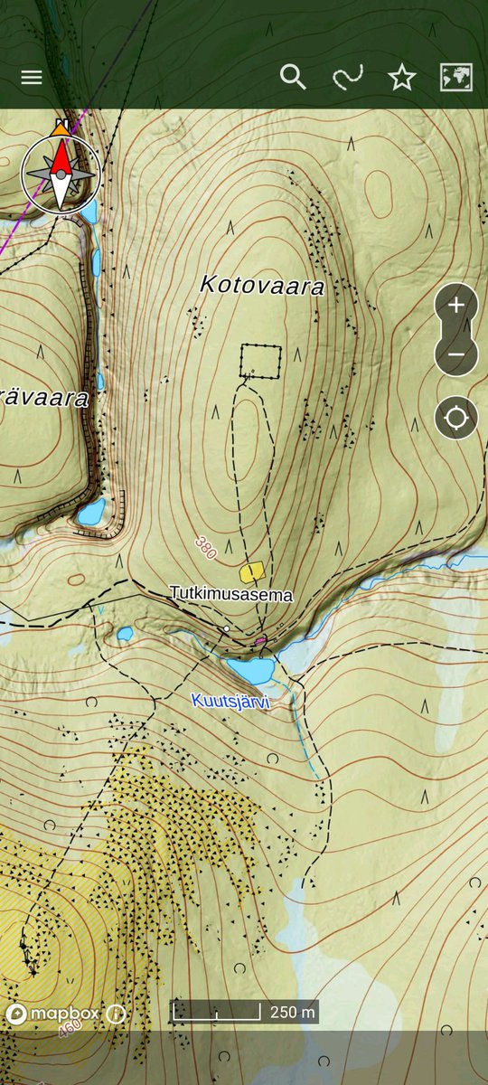 tkoski_weather's tweet photo. @varrioresearch Topografian perusteellakin voi päätellä, että mittauspiste ei ole kovin edustava ympäristöön nähden. Taitaa maastosta vielä valtaosa olla lumen peitossa? Toki jos mittauspiste on aina ollut sama eikä ympäristö ole muuttunut, on se siten edustava tilastollisesti. https://t.co/VgHkLLwjki