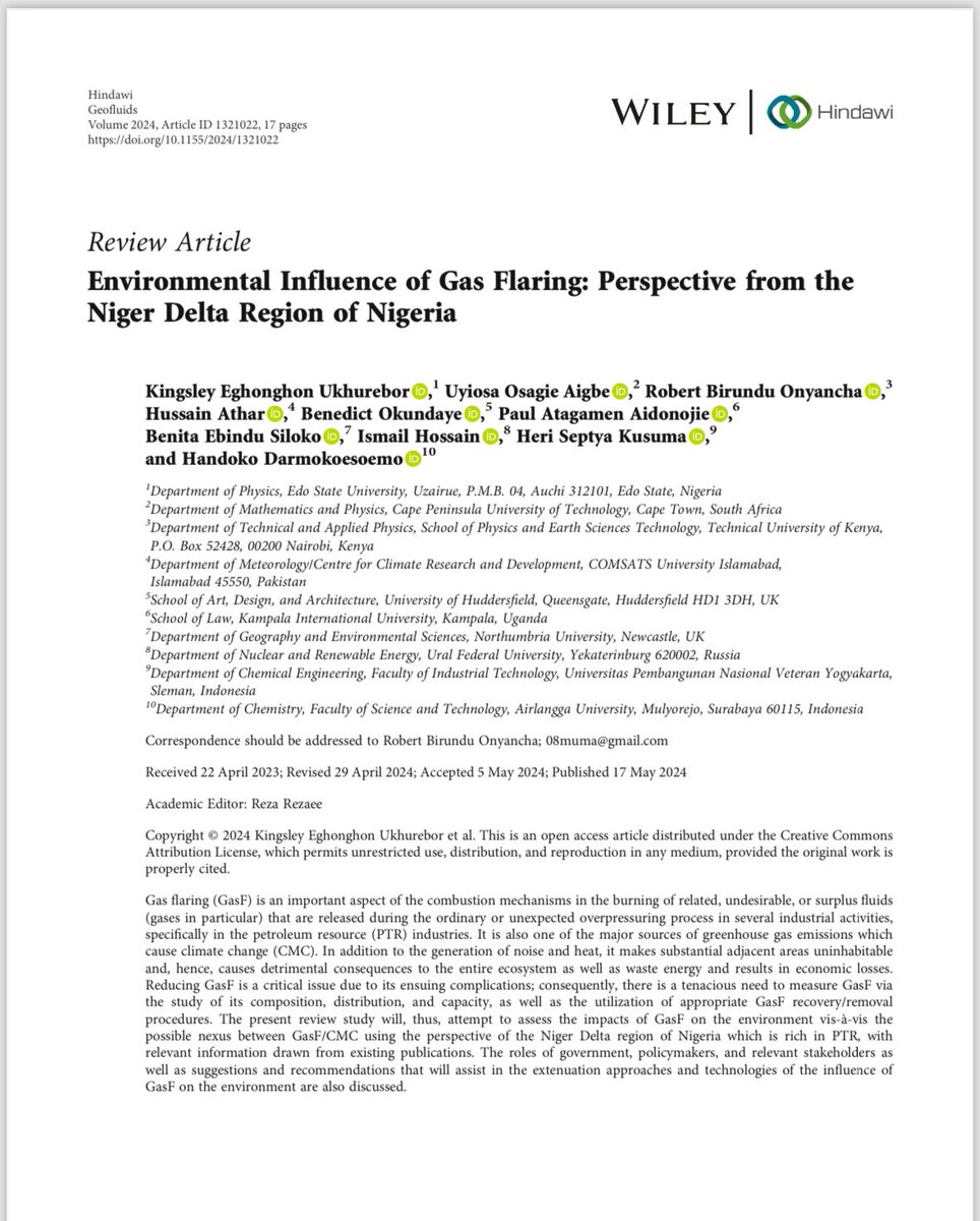 New article alert co-authored by @BenitaSiloko #GasFlaring #Environment @NUGlobalDev