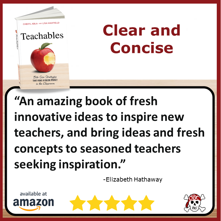 5 star Amazon review for #Teachables!⭐️📕 Available on Amazon: a.co/d/9v2ADLk @cherylabla @dbc_inc @burgessdave @TaraMartinEDU #tlap #dbcincbooks #teaching #education #learning