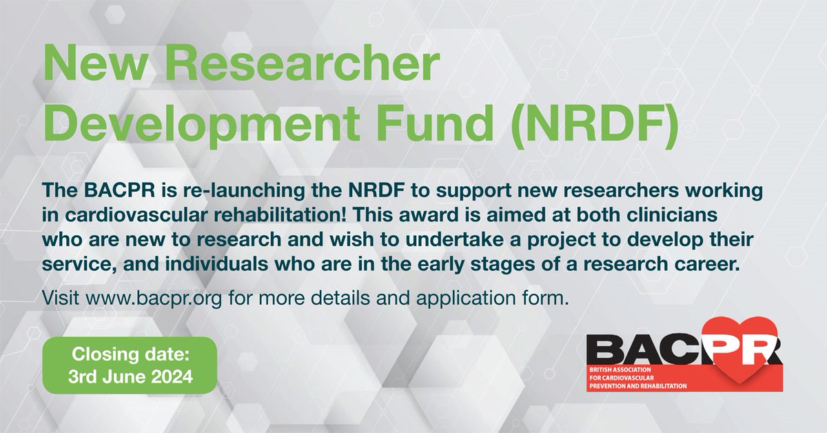 2 wks today until deadline for NRDF applications. Are you a @bacpr member and looking at developing innovative research, an evaluation project or service improvement. bacpr.org/research-netwo…