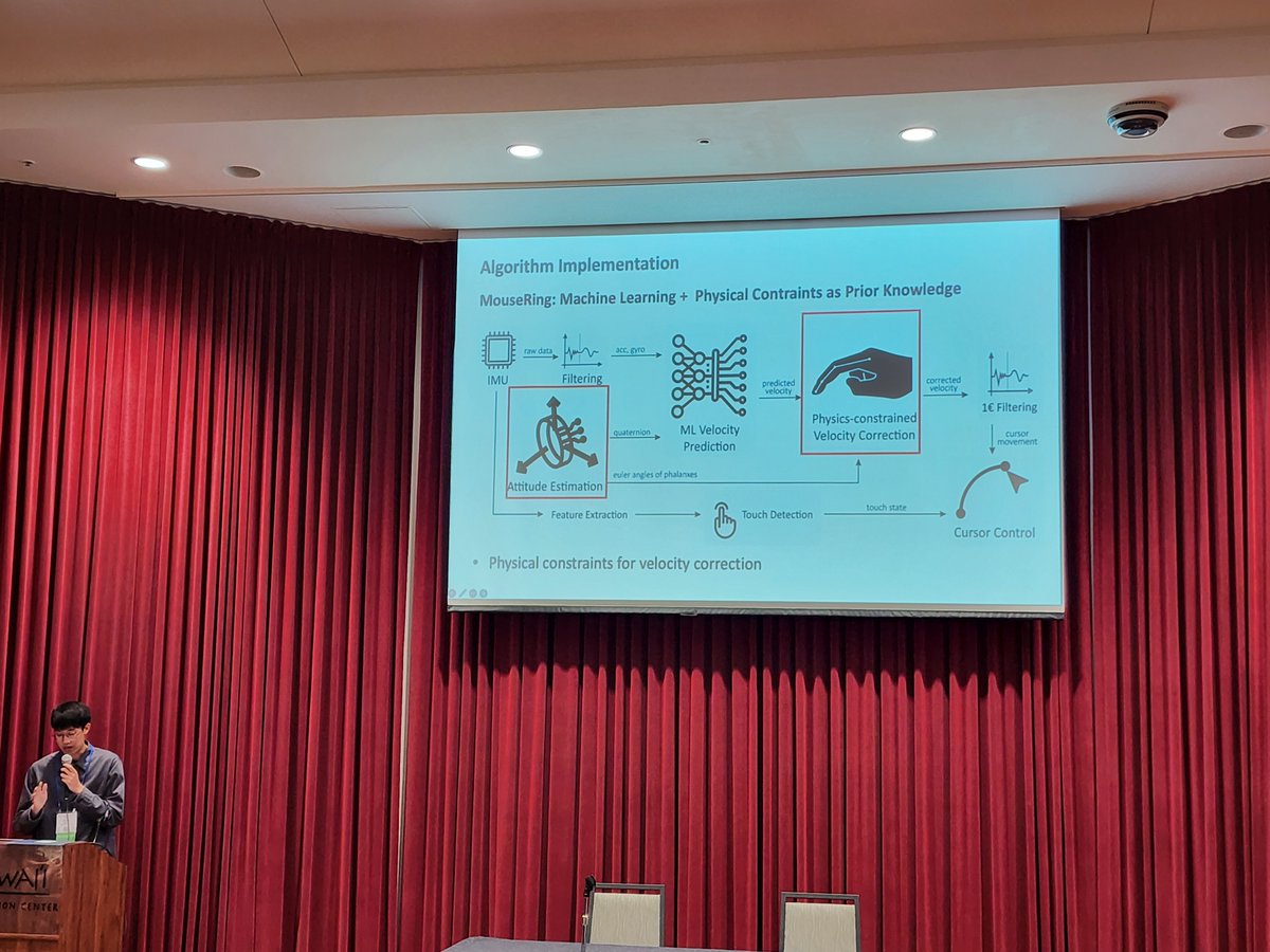 thuhci's tweet photo. Last day at #CHI2024 in Hawaii, missing this place already!🌸
During the session of Haptics and Embodied Interaction A, our outstanding graduate student Xiyuan Shen presented his work on ring-driven always-on touchscreen interaction, and received his Honorable Mention award!🏆📷 https://t.co/G2HC34sour