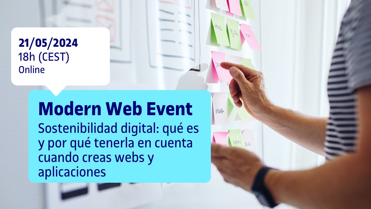 🗓️ Este martes 21/05 te esperamos en la última sesión del #ModernWebUOC. 🤩Nahuai Badiola (@nahuaibadiola) explicará qué es la #SostenibilidadDigital y cómo debemos tenerla en cuenta a la hora de crear webs y aplicaciones. ✍️Inscripción gratuita: dozz.es/qnm4b