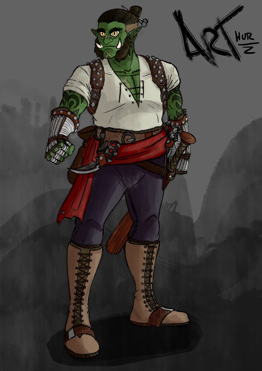 ARThur_2711's tweet photo. Zoch, Orc Pugilist.
->COMISSION OPEN<-
#NoIa #art #artist #illustration #characterdesign #concept #dnd #dungeonsanddragons #dndart #Artist #tabletop #character #digital #artwork #OC #orc #pugilist #brawler #tough #green #tusk #fistcuffs #orcish #gruumsh https://t.co/rMbh2W5SAb