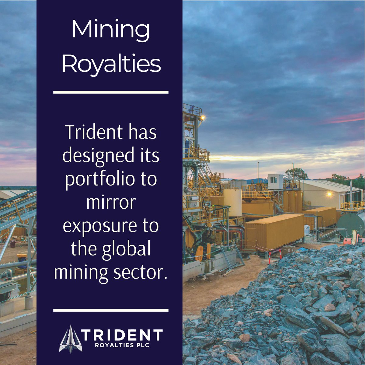 TridentPlc's tweet image. Trident delivers significant shareholder value through diversified transactions across precious, base, battery and bulk materials.

#TridentRoyalties #TRR #Mining #Investment #Royalties #Streams