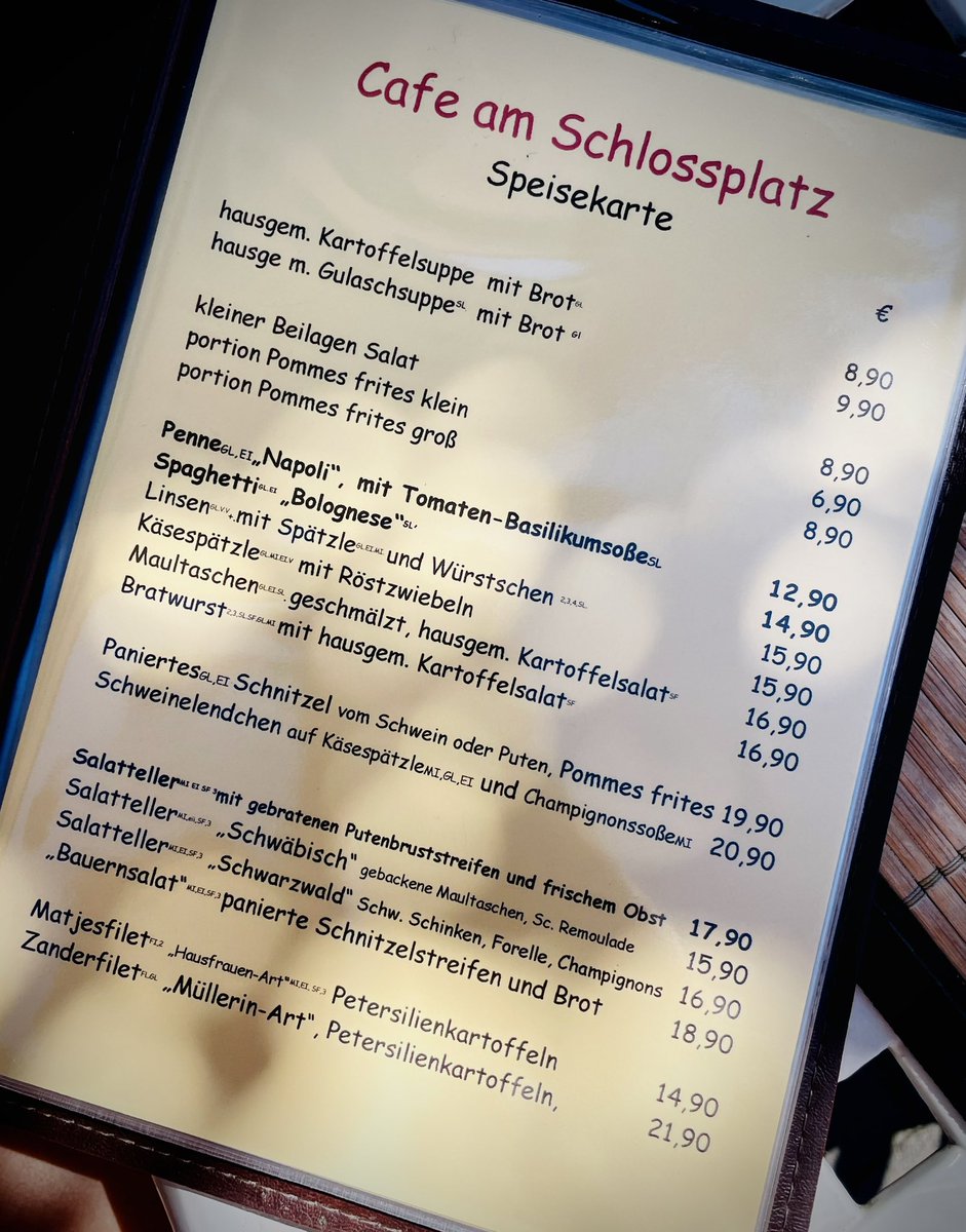 Kleiner Einblick in eine deutsche Speisekarte, sieht man leider nicht mehr oft. 🇩🇪 Was wählst du?
