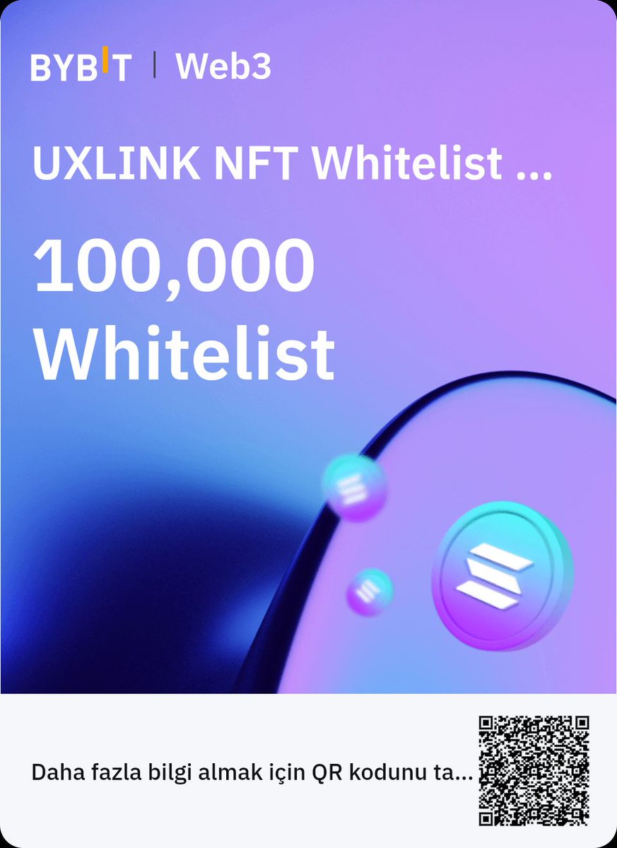 Bybit web3 wallet UXLINK wl kazanmak için: UXLINK NFT Whitelist Giveaway 100,000 Whitelist bybit.onelink.me/EhY6?af_web_dp…