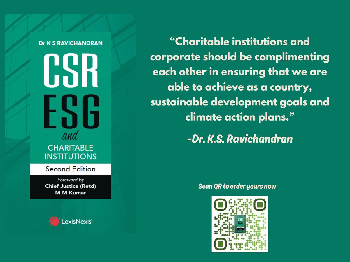 I am happy to announce the publication of the second edition of this much sought after book on CSR ESG and charitable institutions. I have written this book after a lot of research on the above three subjects and I find charitable institutions and corporate should be