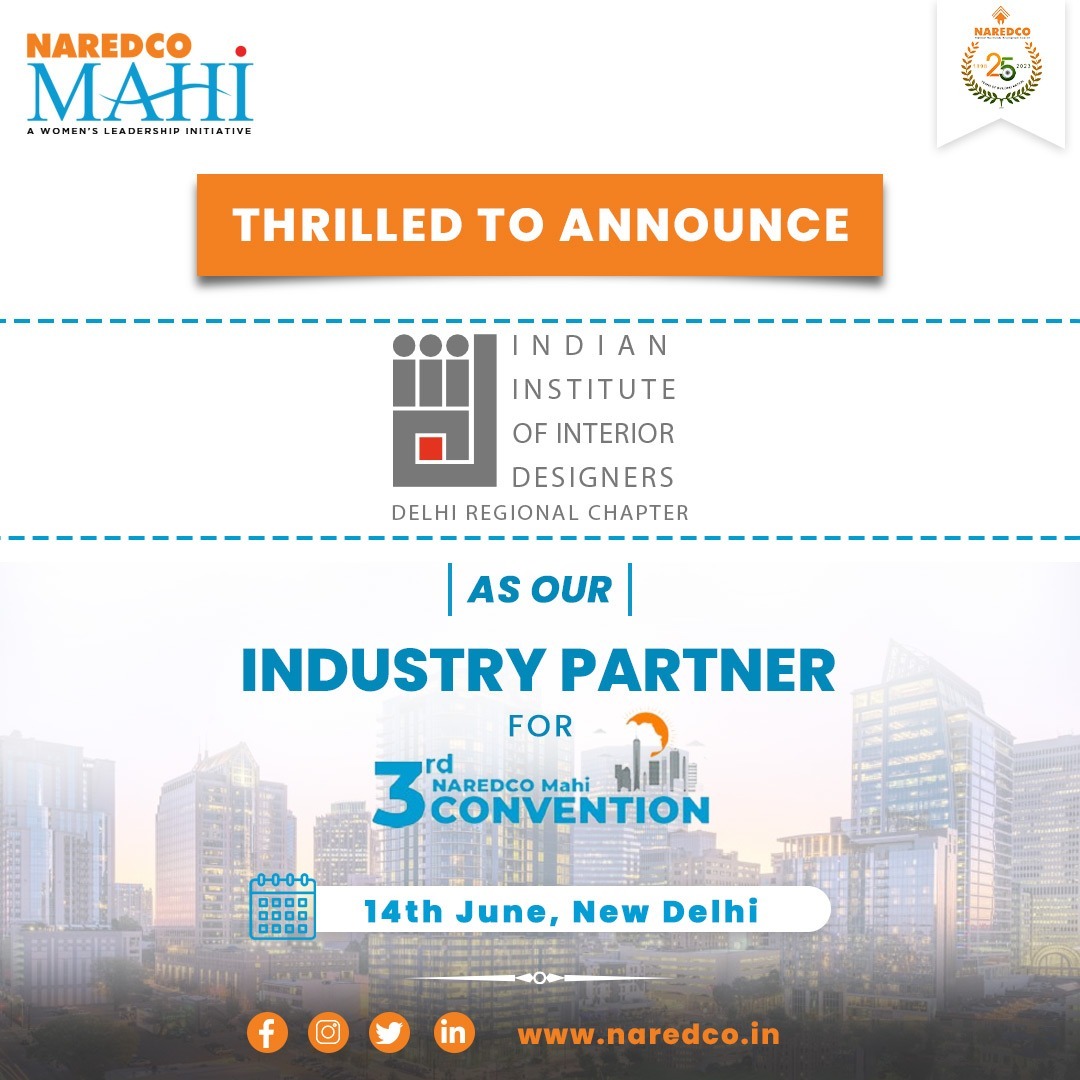 A big shoutout to the Institute of Indian Interior Designers (IIID), our incredible Industry Partner! Their commitment and support were key to the incredible success of the 3rd NAREDCO Mahi Convention. Together, we created an unforgettable experience for everyone. #ThankYouIIID