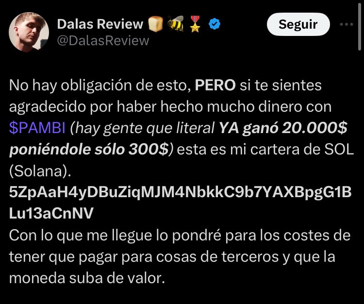 0xLaMadriguera's tweet photo. Este es el gran PROBLEMA de Cripto❌

Los que estamos aquí haciendo un buen trabajo y divulgando buena información 

Nos vemos afectados por la mala praxis de gente incompetente.

Un tío con casi 1M de seguidores en X, sin contar demás RRSS, alienta a su comunidad a que compre su m*ierda de token.

Estos chavales, muchos menores de edad, y otros muchos que no saben cómo funciona este juego de suma 0

Perderán MUCHO dinero.

Todos guiados por el mismo discurso de x2, x3 y x4… y sin un ápice de discurso educativo…

No obstante, todos los que llevamos aquí años, sabemos los consecuencias de este tipo de cosas

Y, por regla general, no suelen salir bien.

Desde La Madriguera del Conejo, defendemos la educación y estamos totalmente en contra de este tipo de prácticas🙅🏼‍♂️

¡¡No os dejéis llevar por nadie, y menos por la gente que no sabe nada!!