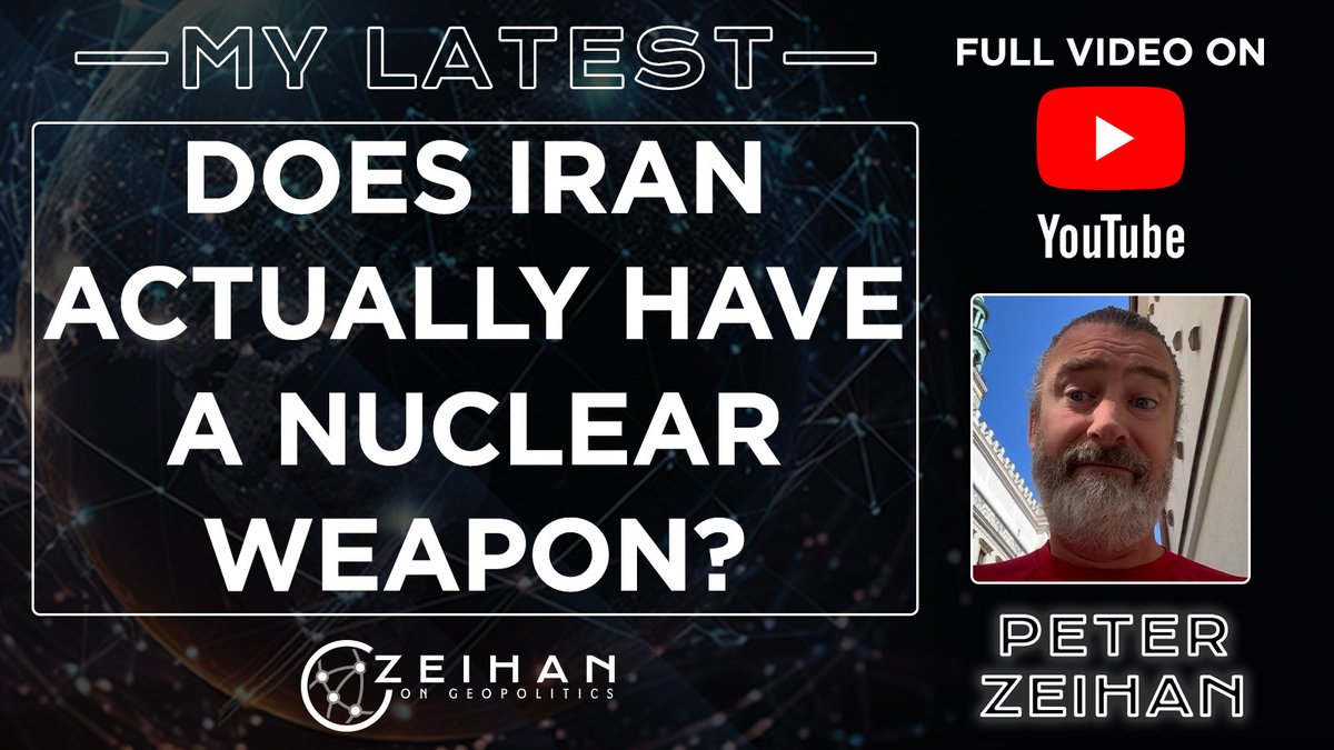 Everyone is talking about Iran's potential development of an active nuclear weapon. Before anyone gets too frightened at the prospect of this announcement, let me give you some food for thought. Full Newsletter: mailchi.mp/zeihan/does-ir…