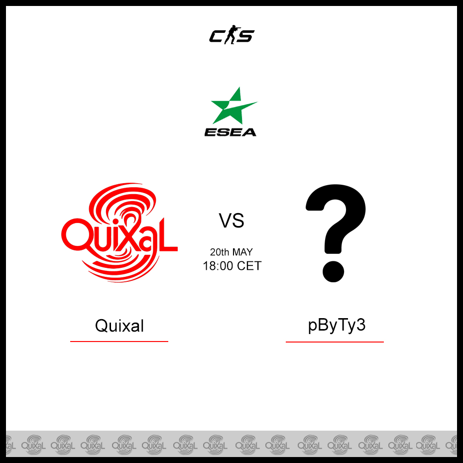 Quixal (@quixal_esports) on Twitter photo ๐ฅMATCHDAY๐ฅ
Today we are continuing our run in <a href="/ESEA/">ESEA League</a> Main with our 12th game this season. Every game from now on will determine whether we go to playoffs or not so we will make sure to give it our all!
๐ - #pByTy3
๐ - 18:00 CET / 19:00 EEST
๐บ - twitch.tv/niku ๐ฅMATCHDAY๐ฅ
Today we are continuing our run in <a href="/ESEA/">ESEA League</a> Main with our 12th game this season. Every game from now on will determine whether we go to playoffs or not so we will make sure to give it our all!
๐ - #pByTy3
๐ - 18:00 CET / 19:00 EEST
๐บ - twitch.tv/niku