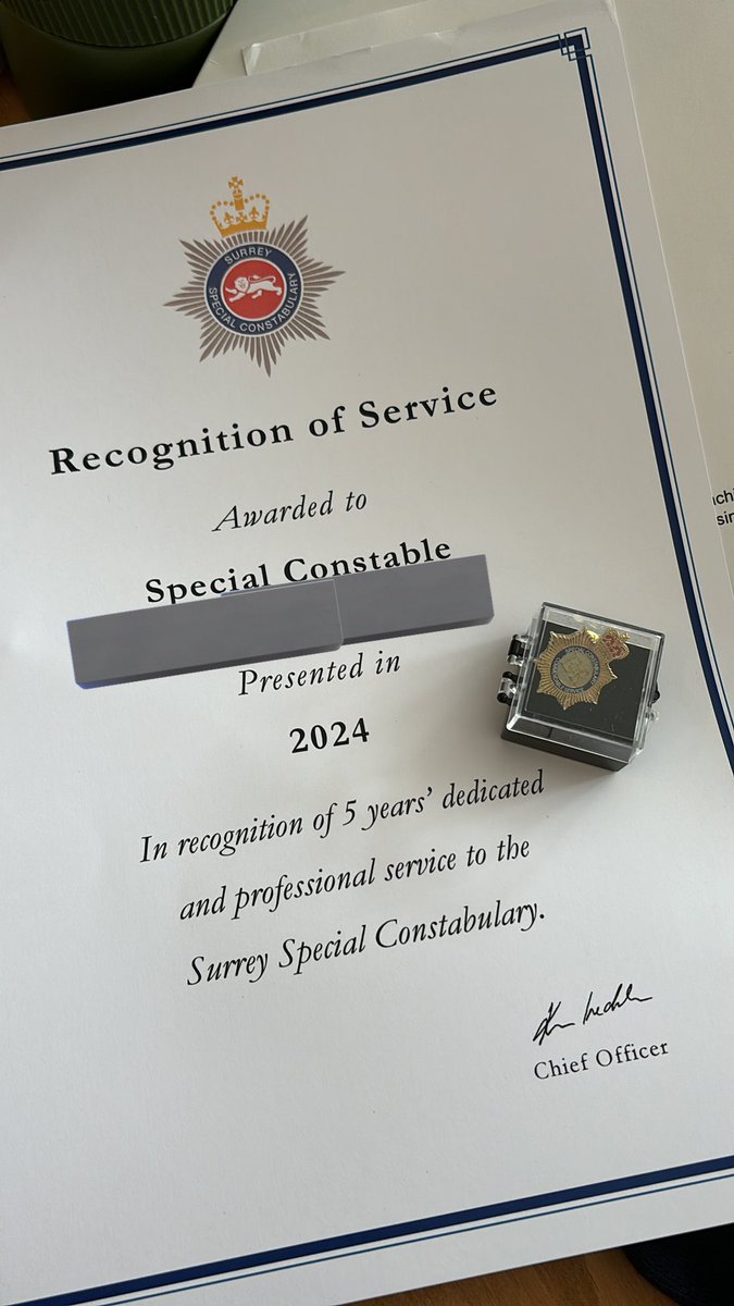 My ‘didn’t earn it’ of the day just came through the post. Retired last year and handed back warrant card but today this arrived. Miss it even more now, especially with that RTC I encountered recently.