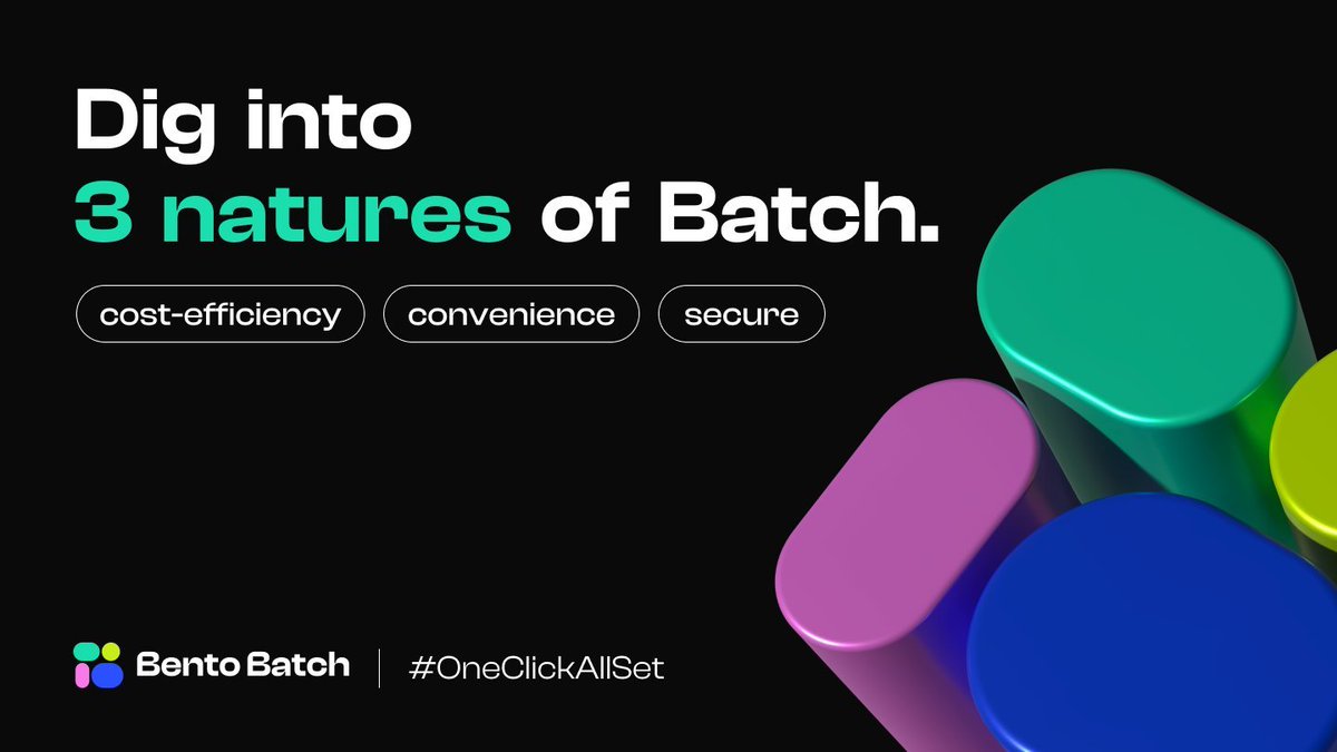 bentobatch's tweet photo. As user experience becomes increasingly important, we're dedicated to providing the best on-chain experience for you💯

Let's recap the 3 key benefits you can enjoy through our Batch.🔥

Don't forget to join our Week 5 Galxe campaign
👉https://t.co/ehA5sxuMj4

🧵

#OneClickAllSet https://t.co/y60LPWCYp5