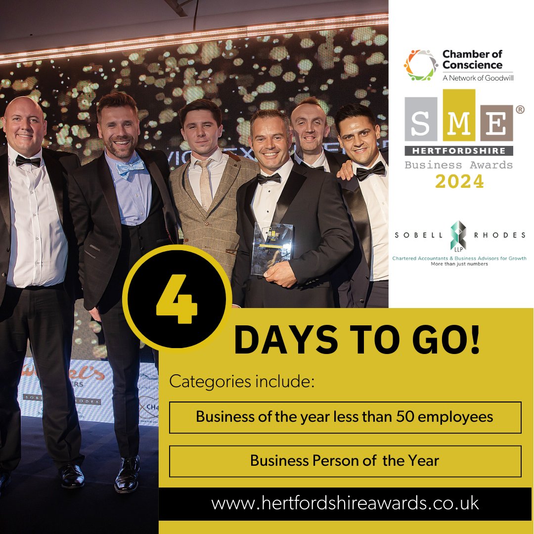 🤩 DON'T miss out on entering our SME Awards! 🥳 The SME Hertfordshire Business Awards provide an excellent opportunity for SMEs in Hertfordshire to enhance their visibility, and applaud excellence in our county. Begin your entry TODAY👉 tinyurl.com/586h6ss9 @eventsandprmk