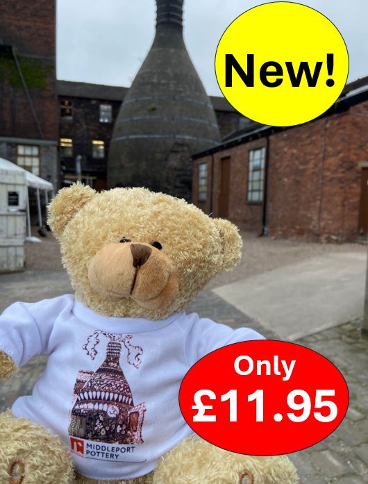 Don’t forget to visit the Middleport Pottery Gift Shop located on the 1st Floor next to the Burleigh shop and pick up one of our NEW Middleport Pottery Bears for only £11.95 as a souvenir of your visit #stokeontrent #staffordshire #bear #souvenir