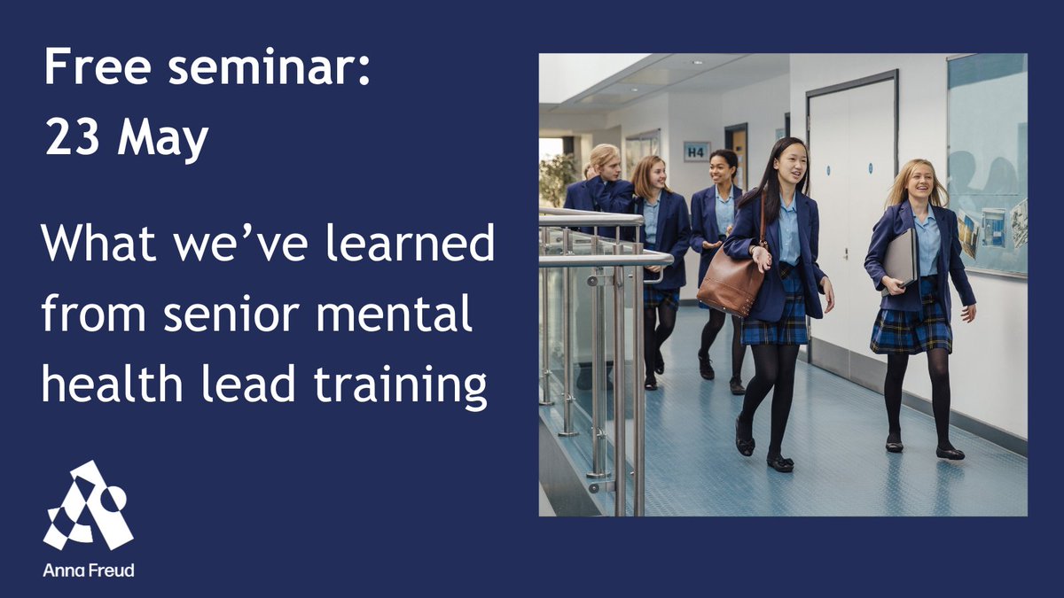Education staff can sign up for this free seminar on 23 May which provides an update & insight into senior mental health lead training in #schools & #colleges. Including key challenges & what @AFNCCF learned about practical strategies and approaches. 👇🏾 orlo.uk/EF0lh