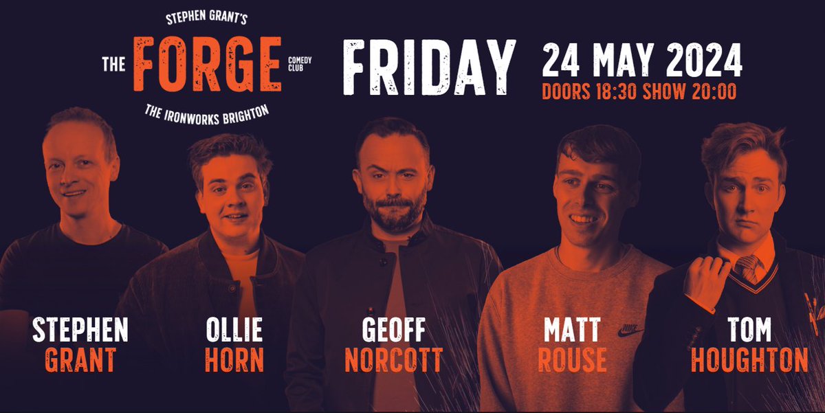 WOW. Friday is looking super HOT! 🔥

😎 Geoff Norcott
😎 Tom Houghton
😎 Ollie Horn
😎 Matt Rouse
😎 MC Stephen Grant

Grab a ticket for this show!! 🎟️Link in comments.

#Brighton #Comedy #Friday #FunNight