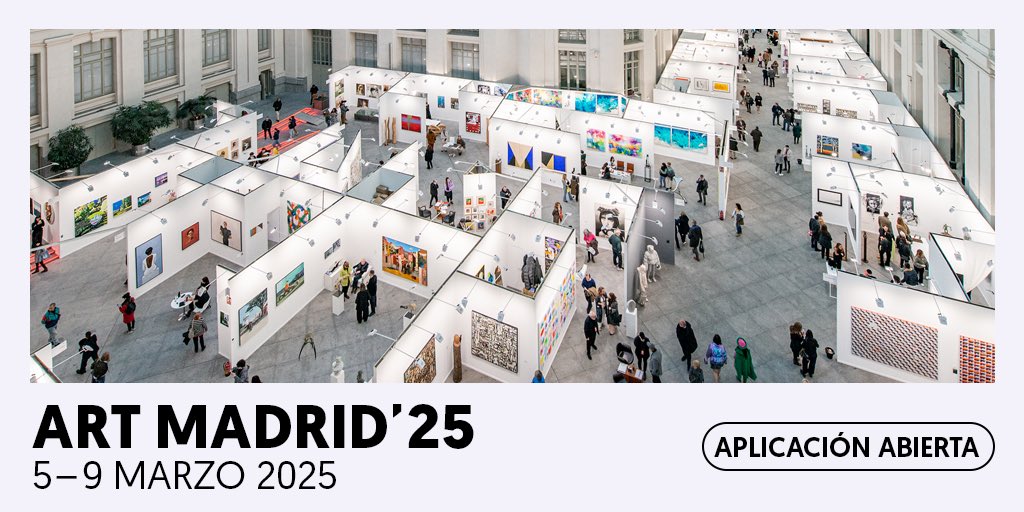 📣 ¡Abrimos aplicaciones para Art Madrid’25! 
Art Madrid celebra su 20ª edición del 5 al 9 de marzo de 2025. Si eres una galería de arte contemporáneo ya puedes presentar tu solicitud de participación. 
📥 Toda la info en: bit.ly/Aplicacion-Abi…