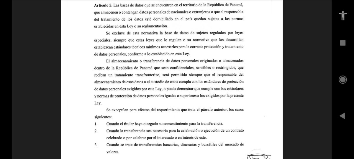 CandNiurka's tweet photo. @MarielaCastrel2 @MIVIOTPma @SilvioGuerraM @ANTAI_Panama Art.5-2do párrafo de Ley 81: Se excluye de esta Ley a los sujetos regulados por Leyes Especiales (asumo son los bancos/Superintendencia de Bancos). Toda persona natural y jurídica debe ser tratada igual en las leyes x Constitución https://t.co/zZGqh4VunY