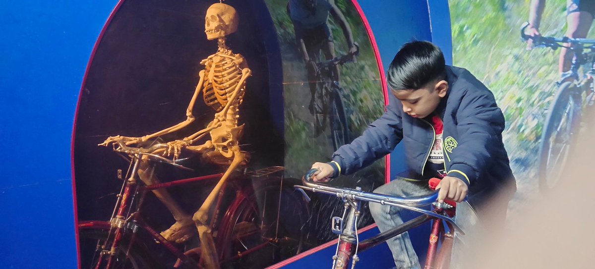 Nothing. Just my smart brother riding a bicycle with one of his smartest Freind.😂