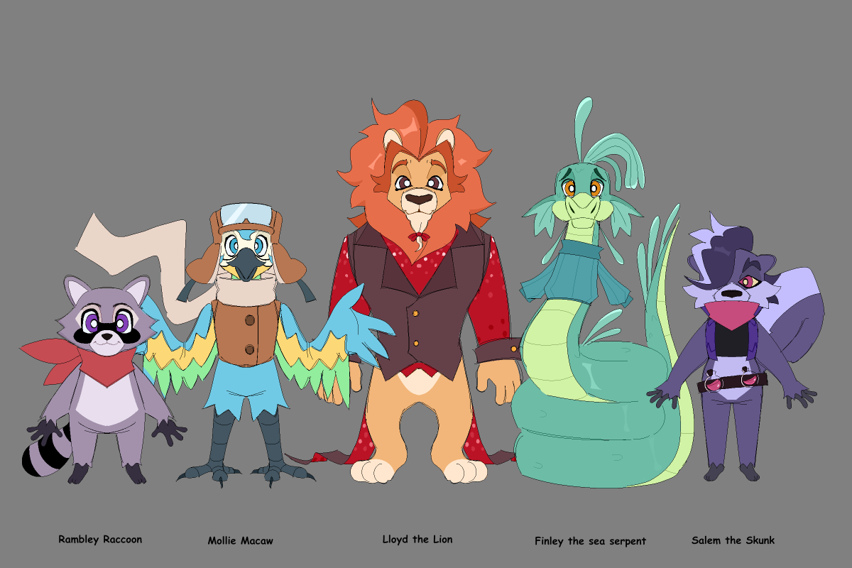 Redesigned the Indigo park cast to be a bit more coherent for fun!! Yay!!