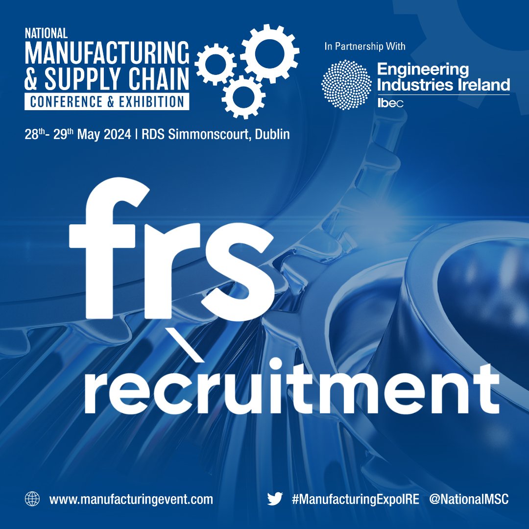 The countdown has begun! Excited to see everyone at the @NationalMSC Expo in the RDS next Tuesday and Wednesday. Our team will be there both days. If you're looking to hire in this field, be sure to visit the FRS stand. #weworkforyou #manufacturing #supplychainexpo