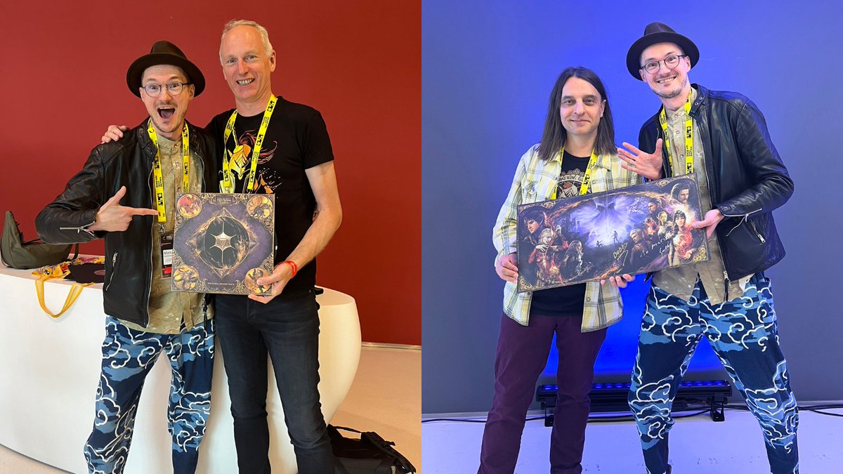 Oh, look who's here with our team at @Digital_Dragons ? Yes, we met Sven and @Borislav_Slavov in Krakow today! Are they holding the Baldur’s Gate 3 vinyl produced by our label Gamemusic Records? @LarAtLarian #digitaldragons