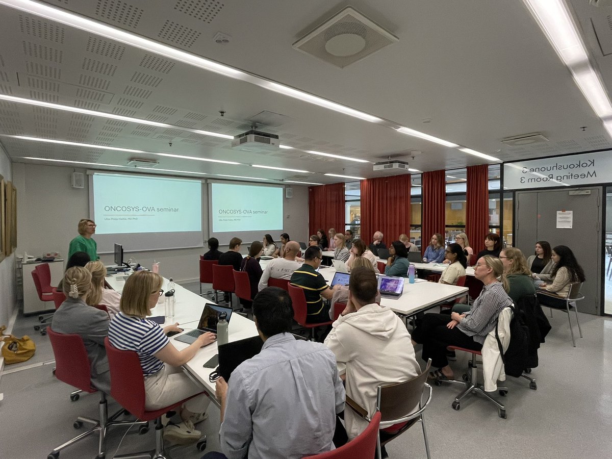 Full house at the #oncosysova trial meeting✨Clinician-surgeon-scientist Ulla-Maija Haltia opening 💪🏼