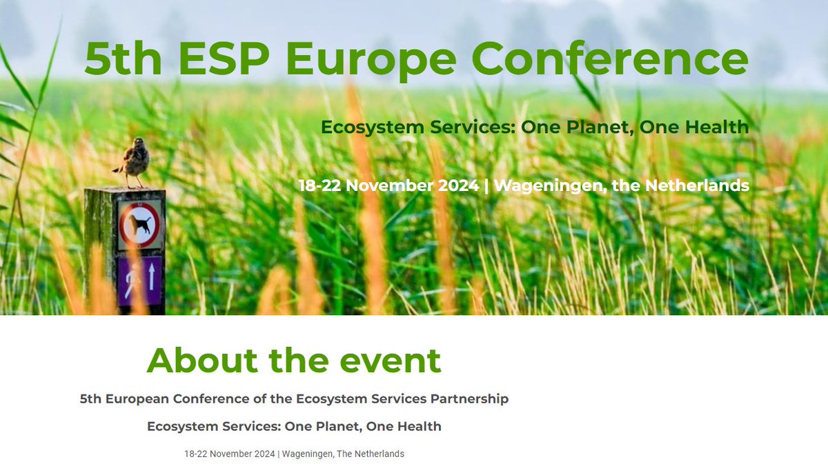 🚨🚨 The call for abstracts for the 5th European Ecosystem Services Partnership conference is open!

🙌 🙌 🙌 SMILES is calling for input on two sessions:
ID: 17 
T5 

for info:lnkd.in/egX8vptM