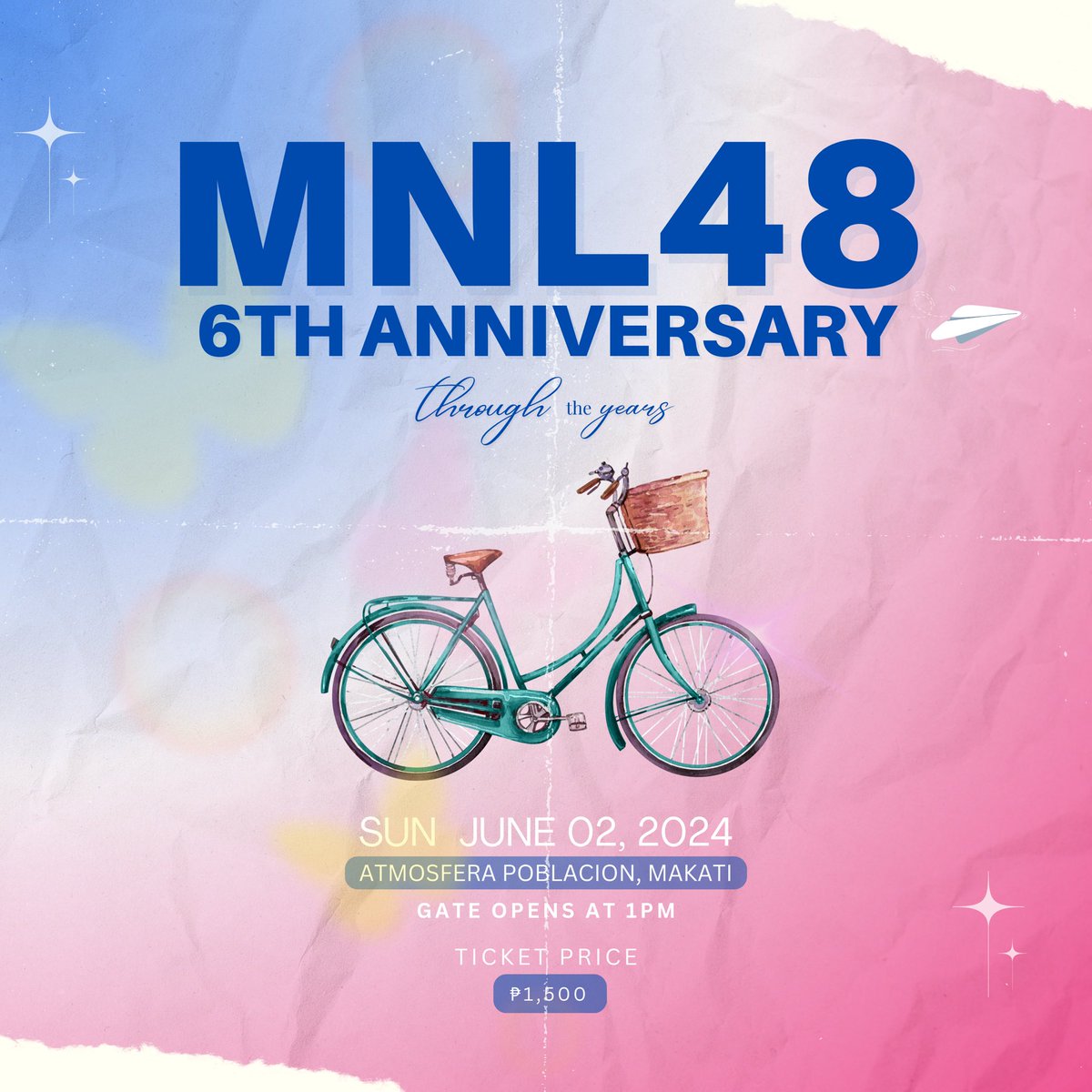 mokugekishanews's tweet photo. It was announced on their social media pages that @mnl48official would hold their 6th anniversary live event, "Through the Years," on June 2 at the Atmosfera Poblacion in Makati City.
#MNL48 https://t.co/JfyvAnPctY