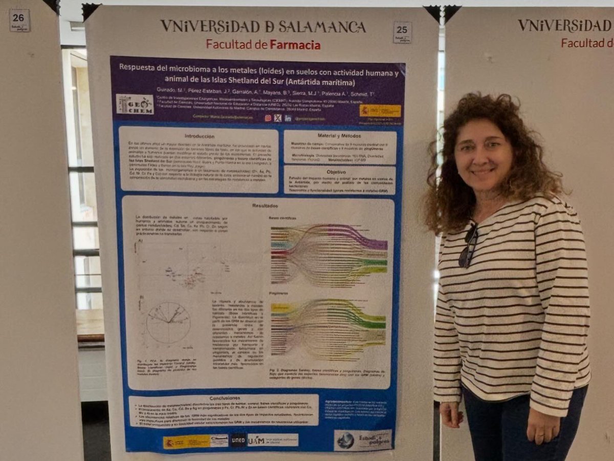 projectgeochem's tweet photo. Pt2. The GEOCHEM team 🇦🇶 presenting the project as oral and posters at the X Simposium of Polar Studies in Salamanca, Spain 🇪🇸 from the 15th to 17th of May 2024.
Dr. María Guirado, PhD Student Claudia Giménez Poblador and Dr. Marta Pelayo.
#GEOCHEM #antarctica #estudiospolares https://t.co/gtYGaVTG6M