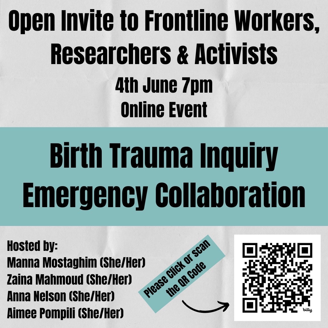 On the 4 June at 7pm, an online event will be held to discuss the Birth Trauma Inquiry Report. The invitation is open to anyone who wants to learn, discuss, and act on the evidence provided by the Report.
