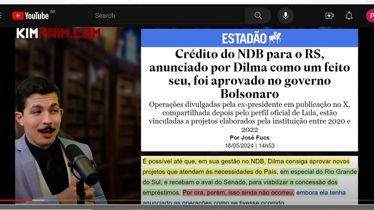 Estadão: 'Crédito do Brics para o RS, anunciado por Dilma como um feito seu, foi aprovado no governo Bolsonaro.' 🤦🏻‍♀️🤡

youtu.be/DyZ8yRwALw4?t=…