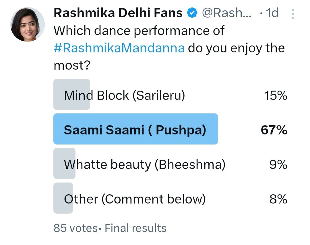 Most people think @iamRashmika's best dance performance is in the song 'Saami Saami.' #RashmikaMandanna