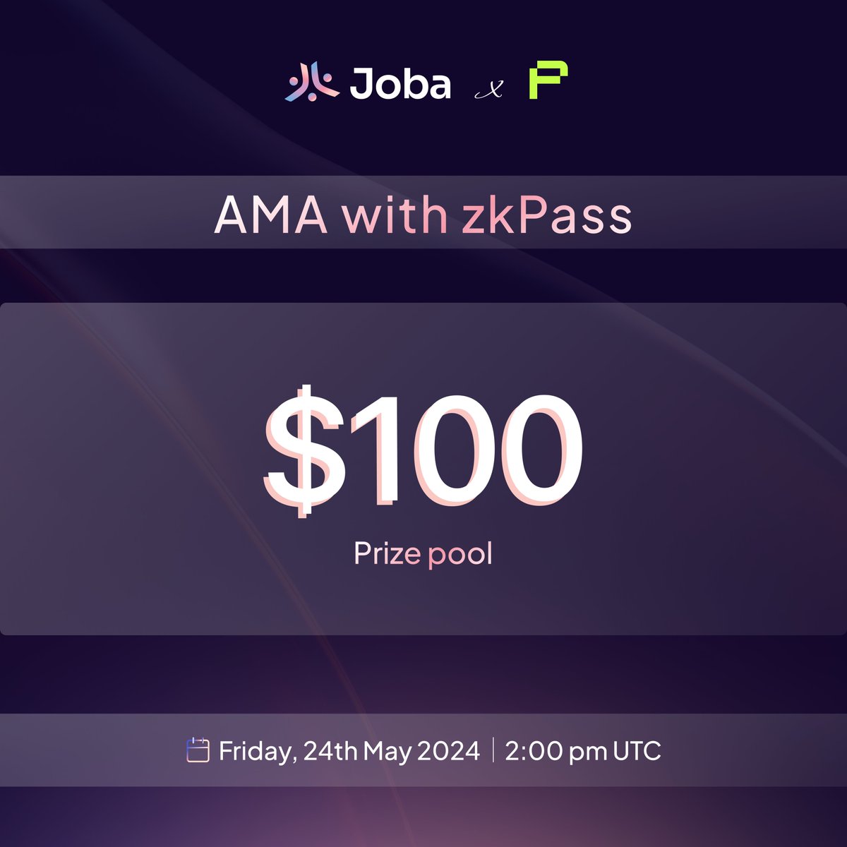 Join our #AMA Session with zkPass! 🚀

📅Friday, 24th May at 2:00 PM UTC
💰Prize pool: $100

In this special AMA-Session, our Ecosystem Lead @errolcart will be going live with @thefranceway from ZkPass to discuss Digital Identity and data protection in Web 3.0

Set reminder: