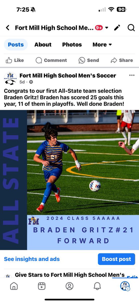 Here are the 2 selections for  All-State from the 5A State Champs Fort Mill. Congrats Braden and Ryan!!!