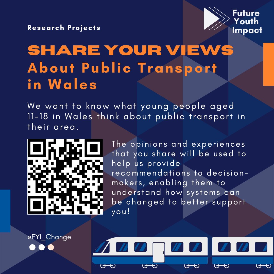 🚍📢 We're Launching our Public Transport Survey🚍📢 If you're 11-18 and live in Wales, we want to hear from YOU! Whether you're a daily commuter, an occasional traveller, or someone with great ideas to improve our transport system, this is your chance to share your experiences