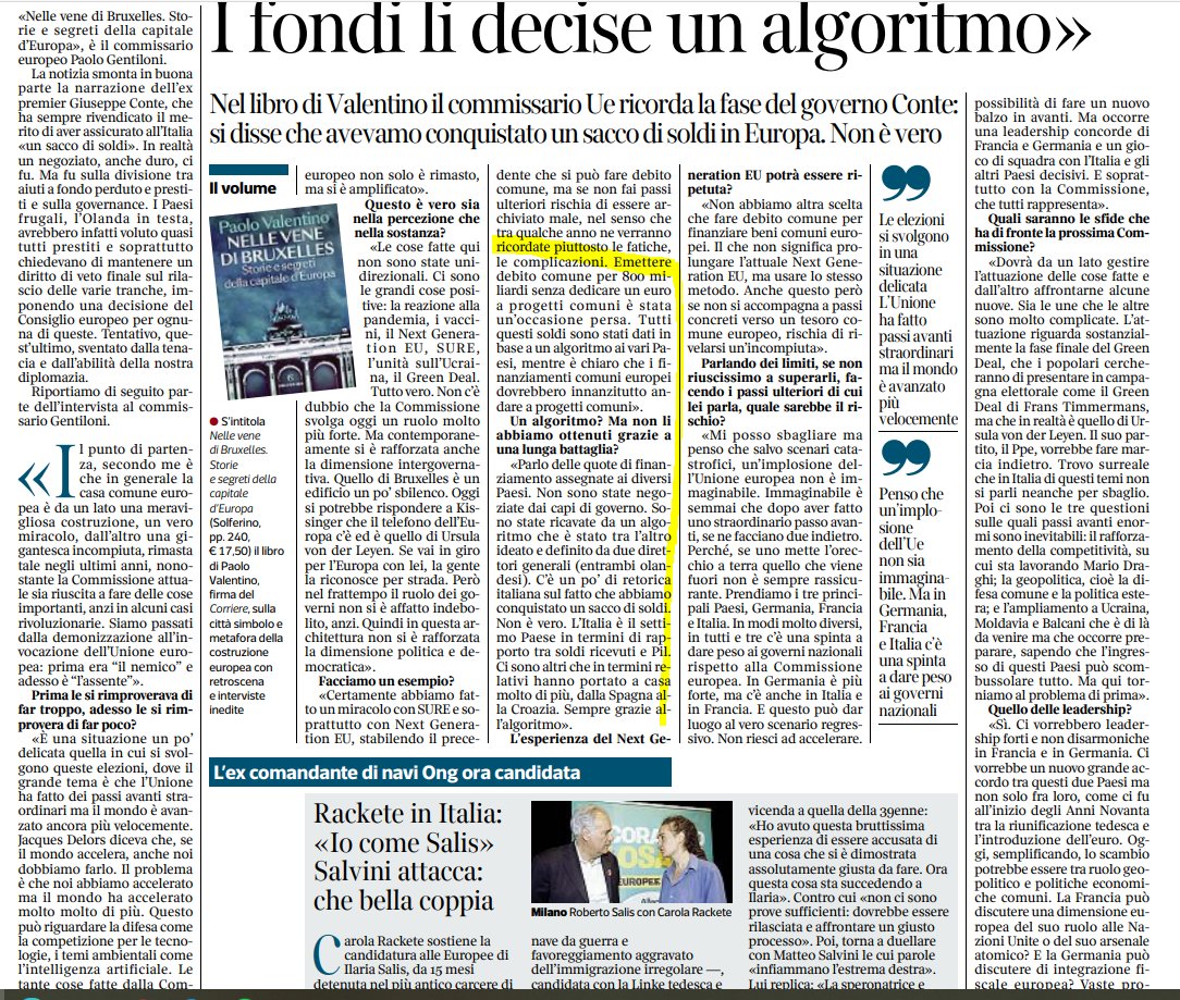 I SOLDI DEL #PNRR DECISI DA UN ALGORITMO... ora in un sussulto di verità #Gentiloni ci racconti anche come il Parlamento Italiano è stato bypassato nell'assenso al #MES : @GiuseppeConteIT e @gualtierieurope SENZA IL CONSENSO DEL PARLAMENTO ITALIANO LO HANNO AVALLATO con scuse