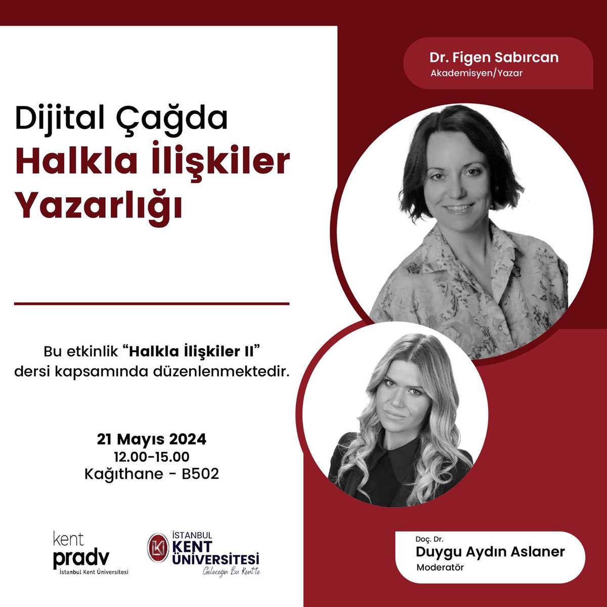 daydinaslaner's tweet photo. ⭐️21 Mayıs Salı günü gerçekleşecek olan “Halkla İlişkiler II” dersimin konuğu Akademisyen/ Yazar Dr.  Figen Sabırcan  olacak. Halkla ilişkiler mesleğinin görev tanımları arasında önemli bir yer tutan yazarlık görevinin önemini, uygulamalar eşliğinde bizlerle paylaşacak. https://t.co/XEZH8a6ns4