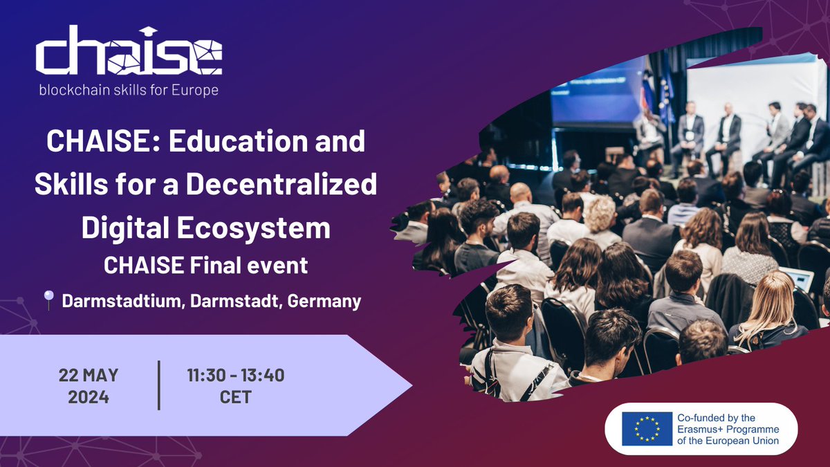 🛎️Friendly reminder! 

📝Registrations to the event CHAISE: Education and Skills for a Decentralised Digital Ecosystem, are still open! Register here⬇️ community.inatba.org/events/146884