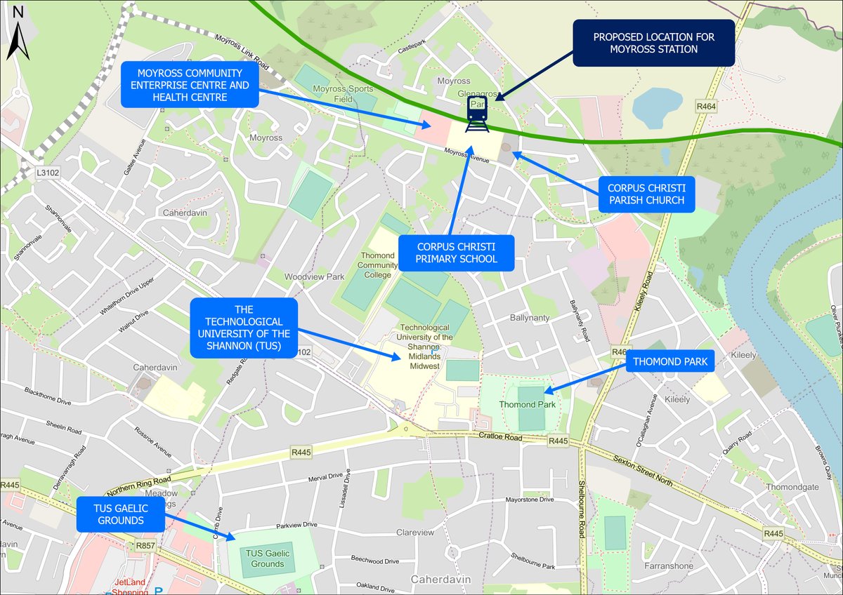 Today we open public consultation on the emerging preferred location for a new railway station at Moyross in Limerick. A @Dept_Transport Pathfinder Programme project, funded by @TFIupdates. To learn more, and to submit your views, please visit: irishrail.ie/moyross