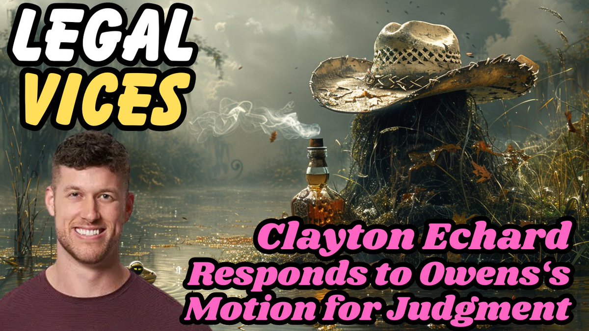 9am ET/2pm UK/10pm KR/11pm AET Clayton Echard / Laura Owens Clayton's lawyer responds to Gingras's Motion for Judgment. Let's see what arguments Woodnick can bring. youtube.com/live/HXSnqHNMW…