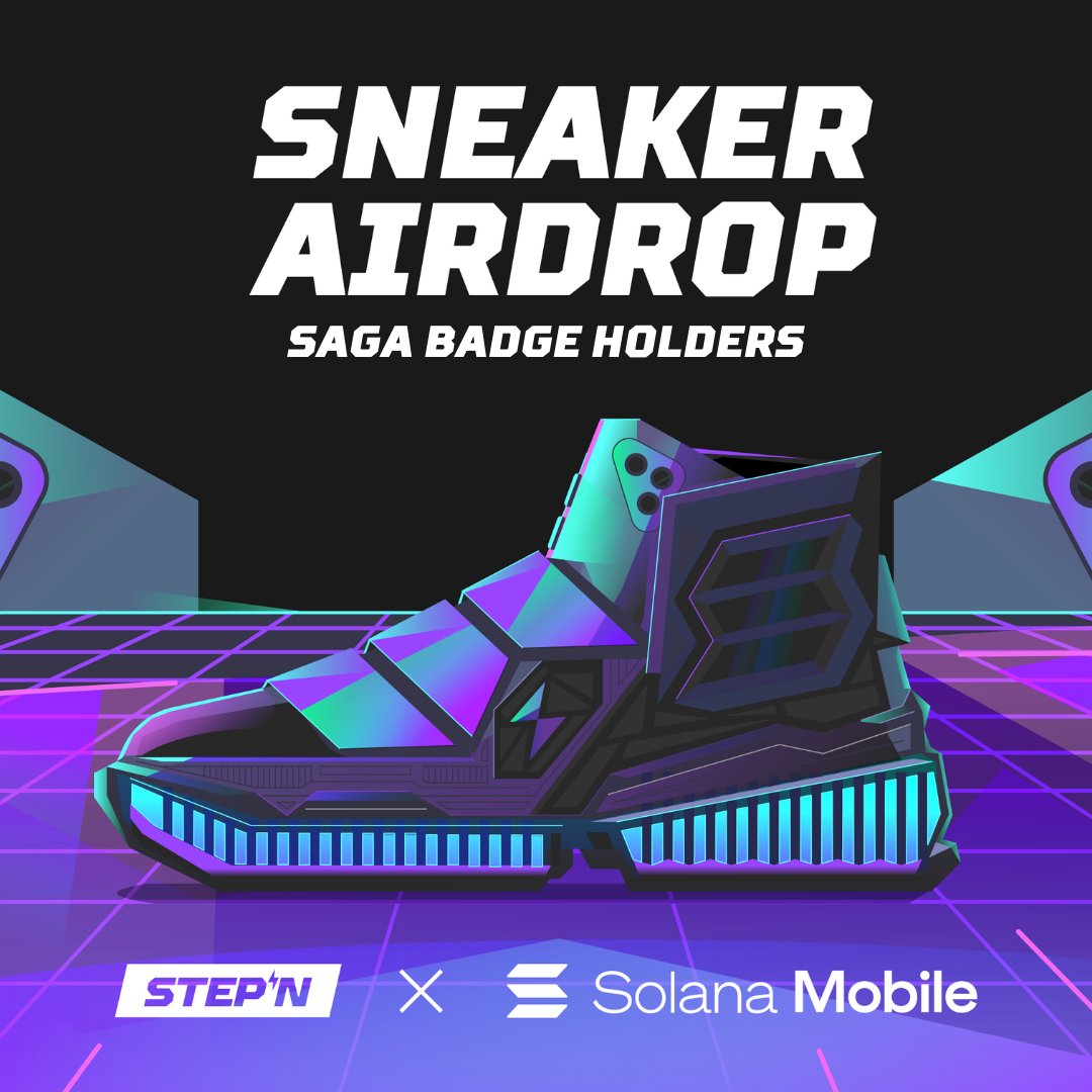 AIRDROP TIME 🎉 We airdropped a co-branded @solanamobile soul-bound Sneaker to every Saga Badge holder 🪂 If you’re new to STEPN and want to start your journey using your brand new Sneaker, take a look at this handy video👇 youtube.com/watch?v=ZmEq4L…