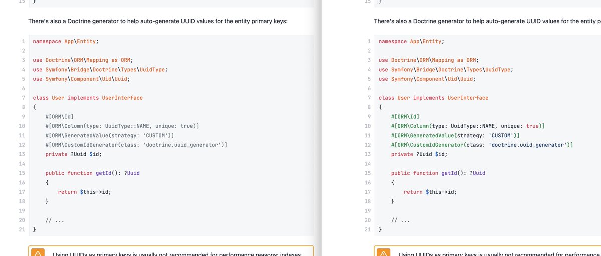 symfonydocs's tweet image. PHP attributes are now highlighted in Symfony Docs. We had to tweak our code highlighter a bit to support this feature.