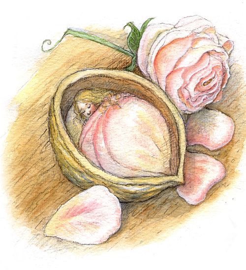 the feminine urge to sleep in a cozy little walnut bed, under a soft rose petal.