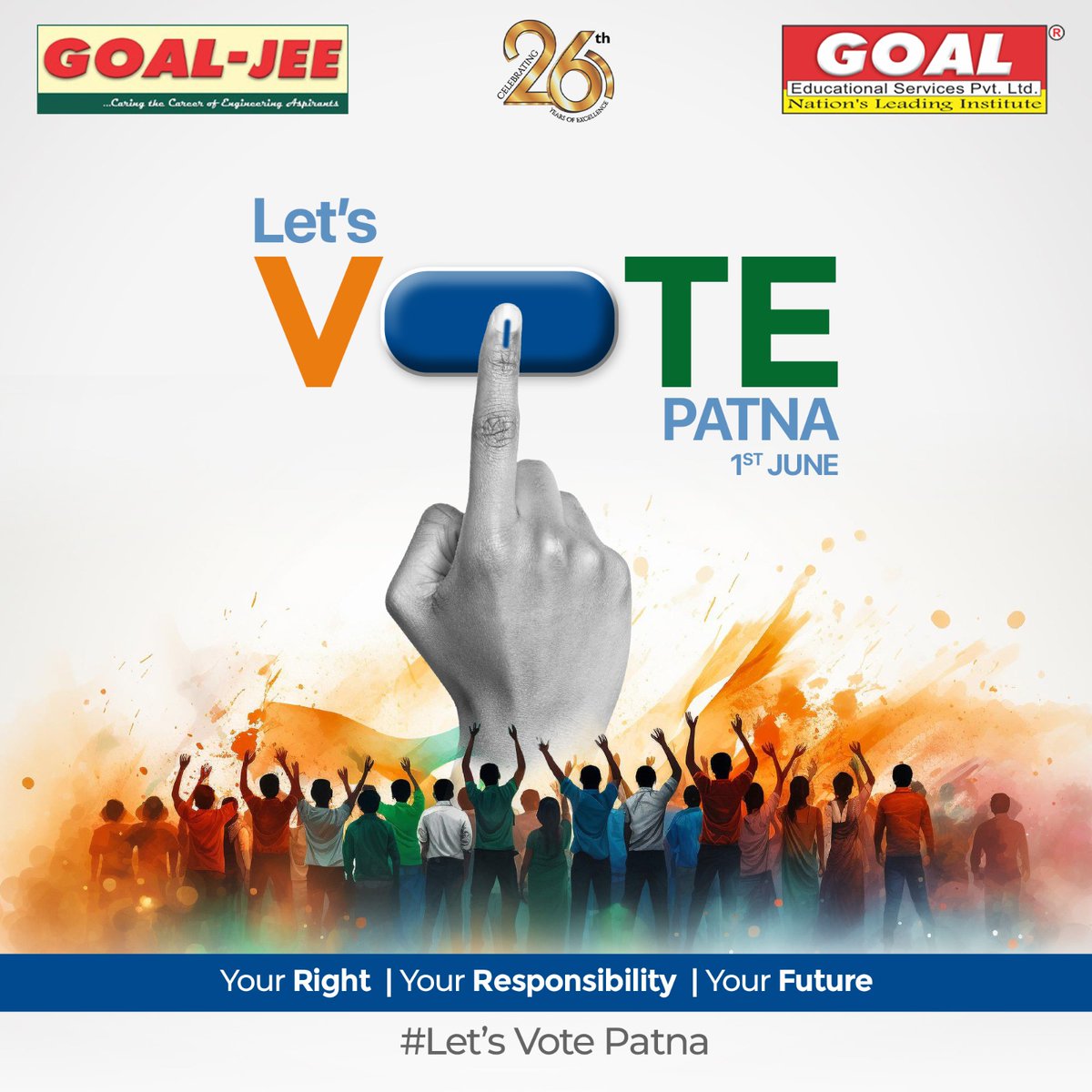 goalpatna's tweet photo. Your voice matters, your vote counts! Stand up for what you believe in and shape your future. Every vote shapes the destiny of our nation. Exercise your right, fulfill your responsibility, and pave the way for a brighter tomorrow.
-
-
-
-
#LokSabha2024 #Election #Voteforyourself https://t.co/1uGmyjeALi