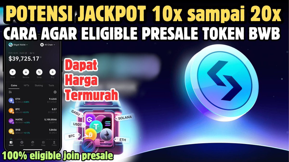 🔥 #Launchpad #IDO #BitGetWallet token $BWB akan secara resmi dibuka 23 Mei

💵 Target IDO: $100.000

▶️ Download bitgetwallet.onelink.me/6Vx1/92d9r949 (masukkan kode dhkWqp)
▶️ Info lengkap sudah dibahas sepuh - youtube.com/watch?v=8BDCEr…
- t.me/SesepuhNFT/8892

<a href="/BitgetWallet/">Bitget Wallet 🩵</a> <a href="/bitgetglobal/">Bitget</a>