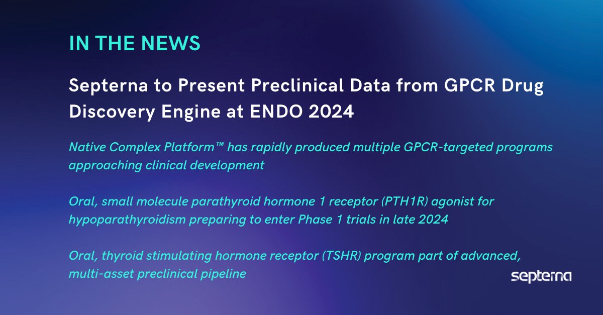 We are pleased to present data from our #GPCR drug discovery engine at #ENDO2024. These results validate our approach & reaffirm our dedication to deliver transformative therapies to patients. Attending ENDO? Join us to learn more: bit.ly/4dQddFF