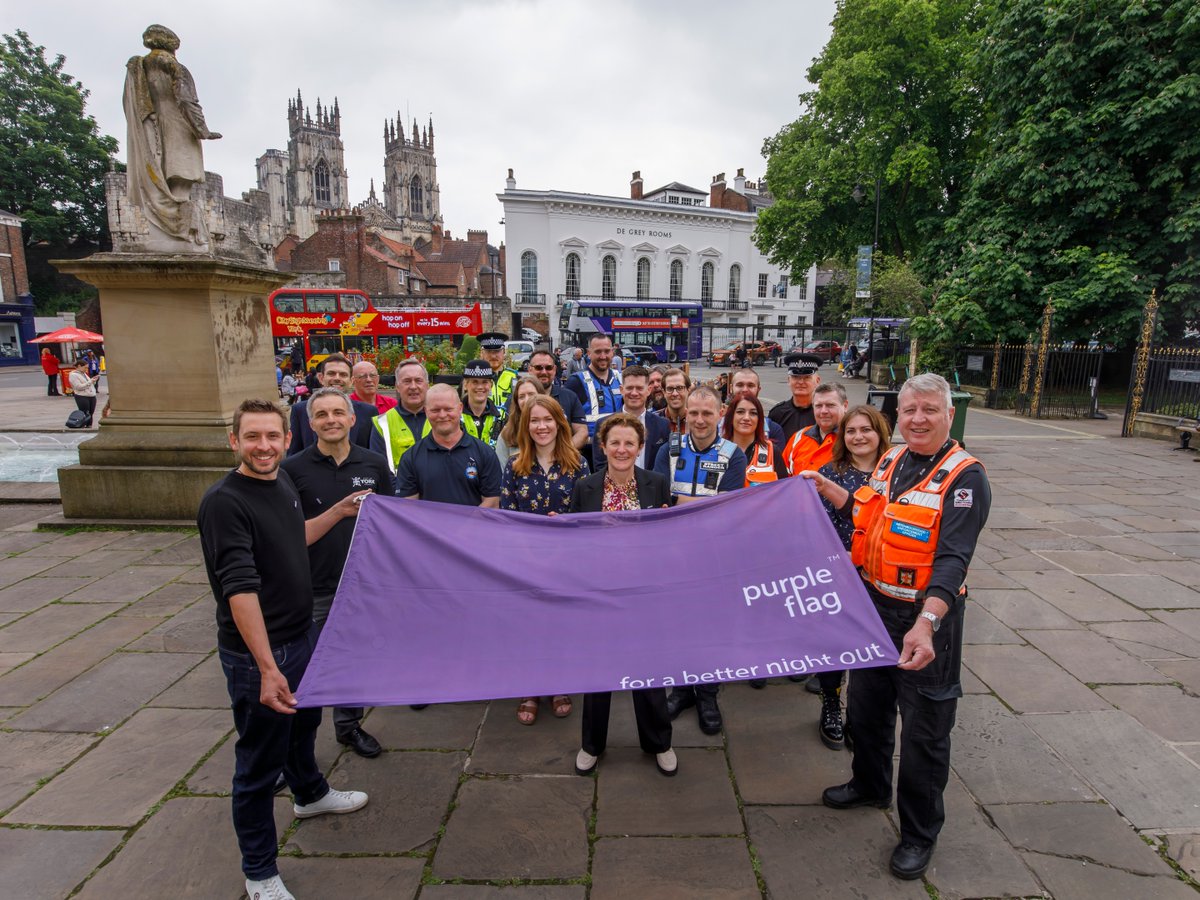 📢 It's official: York secures Purple Flag status! 📢

Following a rigorous 12-hour overnight assessment, York BID is proud to announce York’s Purple Flag status has been renewed. 

Find the full list of Purple Flag partners &amp; learn more on our website: loom.ly/kA9GmyI