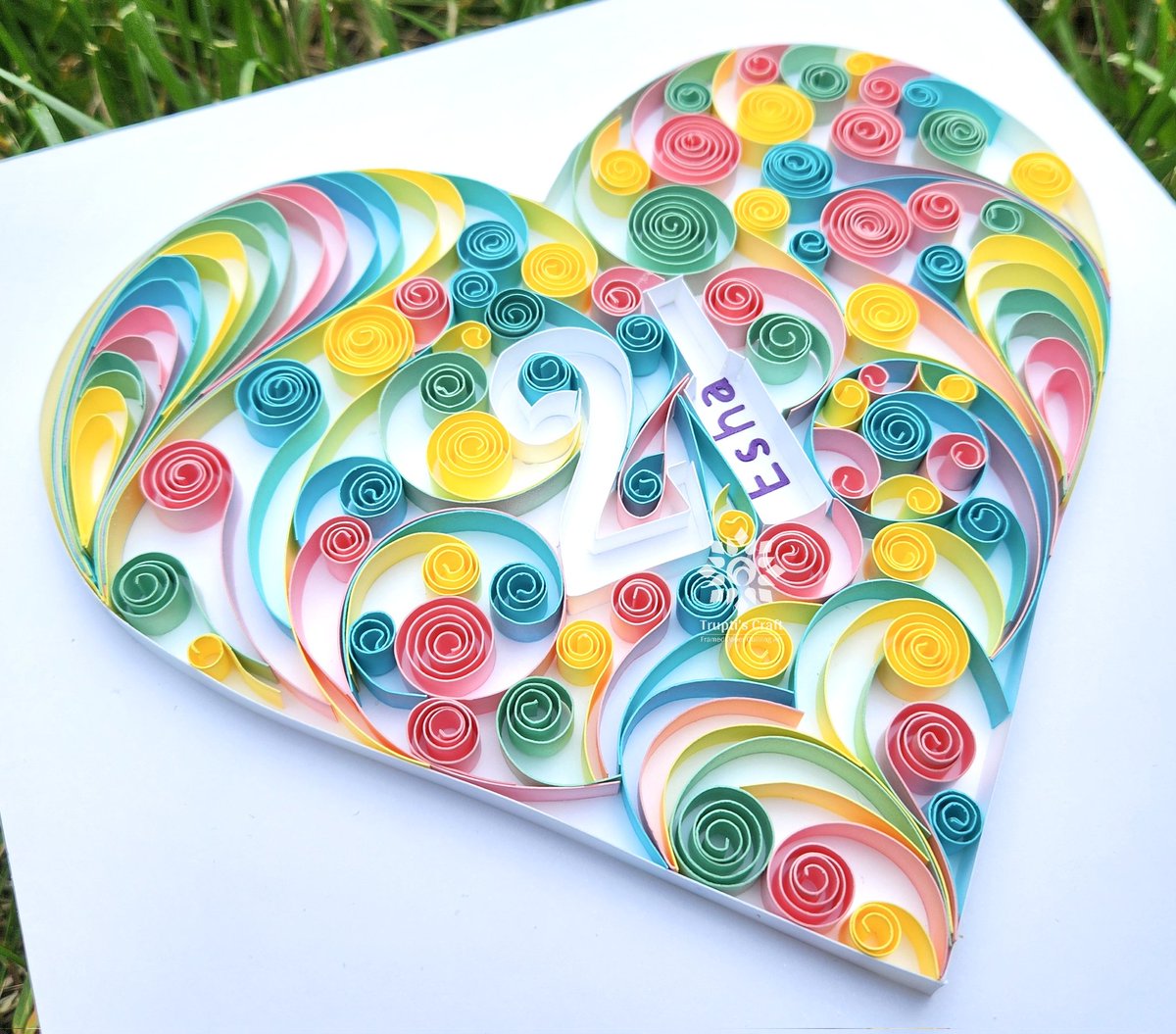 This personalized Paper Quilling Heart is a unique present for a 21st birthday celebration.

#TruptisCraft , #paperquilling,  #quilling, #paperart,   #madeinfairfax , #novasmallbusiness , #thesocialcollectivesva,

#21stbirthday , #21stbdaygift , #birthday , #birthdaygift